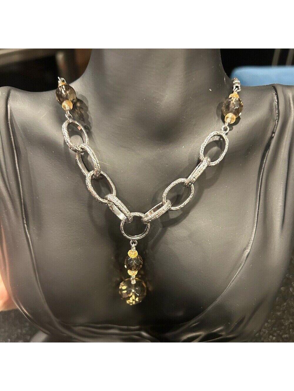 Smoky Quartz Necklace in 925 Silver, Silpada, w#1768